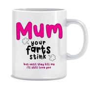 Wanky Candles Funny Mum Mug Mother's Day Birthday Coffee Cup, Humorous Work Or Home - Your Farts Stink But I Still Love You CMUG237