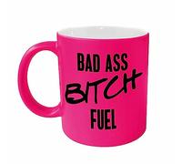 Wanky Candles Funny Neon Mug Bad Ass Bitch Fuel