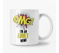 Wanky Candles Funny OMG I’m an Adult Now Mug, Humorous Coffee Cup for Work Or Home, Novelty Birthday Mug CMUG304