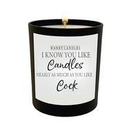 Wanky Candles Funny Rude Candle for Women Black Jar Soy Wax Scented | I Know You Like Candles Quote, For Friend Partner