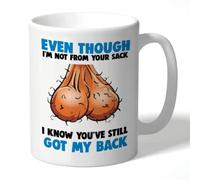 Wanky Candles Funny Stepdad Mug, Bonus Dad, Step Father, Birthday, Christmas, Father Figure Appreciation Tea Cup, Thank You, for Him, Banter, Even Though I'm Not from Your Sack - CMUG256