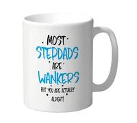 Wanky Candles Funny Stepdad Mug Rude Coffee Cup for Bonus Dad, 11oz