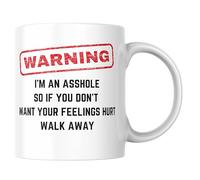 Wanky Candles Funny Warning Mug I’m an Asshole Coffee Cup Rude Sarcastic Humour for Men Women Colleagues Friends Office Banter CMUG448