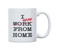 Wanky Candles Funny Work from Home Mug - Rude Coffee Cup for Men and Women - Offensive Banter, Office Humour, Adult Joke Novelty CMUG455