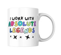 Wanky Candles Funny Work Mug - I Work with Absolute Legends - Colourful Office Coffee Cup for Colleagues, Boss, Team Mates and Workplace Banter CMUG459