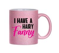 Wanky Candles Hairy Fanny Pink Sparkly Mug, Female Humour