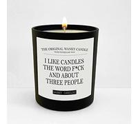 Wanky Candles I Like Candles & About Three People - Funny Soy Wax Black Jar Candle with Attitude WCBJ43