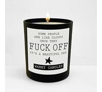 Wanky Candles Some People are Like Clouds Pomegranate and Fig Soy Wax Candle Black Jar WCBJ04