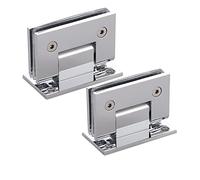 WANLIAN 2pcs Heavy Duty 90 Degree Glass Door Cupboard Showcase Cabinet Clamp Glass Shower Doors Hinge Replacement Parts Wall-to-Glass (2pcs Chrome)