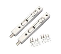 WANLIAN 6 inch Door Bolts,Door Slide Bolt Lock Door Flush Bolt Security Latch Bolt with Powerful Spring, Security Guard Lever Action Door Flush Bolt Latch for Bedroom,Cupboard, Silver(2pcs)