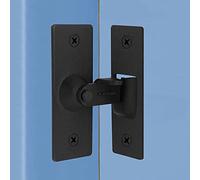 WANLIAN 90 Degree Barn Door Lock, Black Large Stainless Steel Sliding barn Door Latch and Catches Right Angle Lock Flip Door Lock Curved Door Buckle