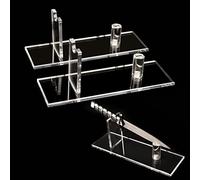 WANLIAN Acrylic Desktop Knife Stand - Knife Holder Display Case for Practice Knives (Transparent Pack of 2)