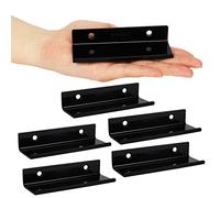 WANLIAN Acrylic Vinyl Record Wall Mount Shelf, Holder for LP Storage, Durable, Easy Install Floating Shelf, Pack of 6 (Black)