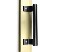 WANLIAN-Aluminum Alloy Sliding Door Handle, Black, 200mm x 25mm, Modern Elegant Style, Ambidextrous, Indoor and Outdoor Use