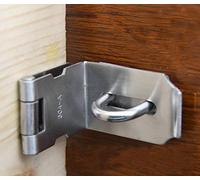 WANLIAN Door Hasp Latch 90 Degree, Heavy Padlock Hasp Duty, Plus Thickness Satin Nickel Stainless Steel Safety Angle Locking Latch for Push/Sliding/Barn Door