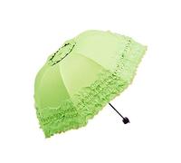 WANLIAN Folding umbrella Travel Umbrella Folding UV Resistance Princess Lace Parasol Umbrella Sun Umbrella For Women Girls sunshades with lace decoration (green)
