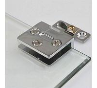 WANLIAN Glass Clip 2pcs Cabinet Glass Door Hinge Wine Cooler Glass Door Hinge Stainless Steel Glass Clip No Hole Required(Small)