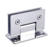 WANLIAN Heavy Duty 90 Degree Glass Door Cupboard Showcase Cabinet Clamp Glass Shower Doors Hinge Replacement Parts Wall-to-Glass (Polished Chrome)