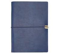WANLIAN Leather Journal,Refillable Notebook,A5 Binder 6 Ring,Binder Organizer Comes with 80 Sheets/160 Pages,5.6" x 8.2" (Blue)