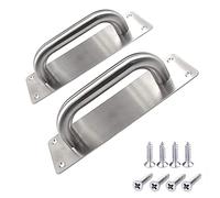 WANLIAN Pull Push Door Plate Handle Stainless Steel Heavy Duty Barn Door Pull for Shed Commercial Fire Door with Mounting Screws,Cupboard Toilet Cabinet Garage Door Handles,2Pcs,200x65mm