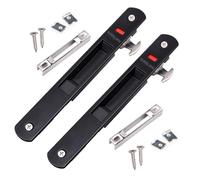 WANLIAN Sliding Door Lock Aluminum Alloy Safety Door Lock Handle Invisible Recessed Handle Latch Hook Lock for Kitchen Balcony Window (Black 2PCS)