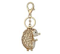 WANLIAN Sparkling Hedgehog Rhinestone Keychain,Cute Gold Animal Keyring Pendant (Yellow), 2.4''H×2.0''W（6.0cm×5.0cm）