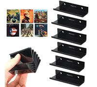 WANLIAN Vinyl Record Shelf Wall Mount 6 Pack,Clear Acrylic Album Record Holder Display Shelf,Display Your Daily Listening in Style 10 * 3.5 * 2cm (Black)