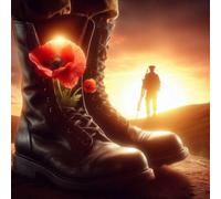 WANLiber 5D DIY Full Round Drill Diamond Painting Soldiers Kit - 30x30cm Poppy Field Memorial Design - Abstract Diamond Art for Remembrance Day & Home Decor