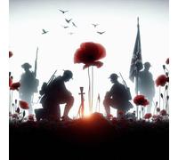 WANLiber 5D DIY Full Round Drill Diamond Painting Soldiers Kit - 30x30cm Poppy Field Memorial Design - Abstract Diamond Art for Remembrance Day & Home Decor