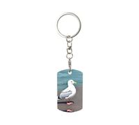 WANLON Cute seagull Personalized Rectangular Metal Keychain - Durable and Stylish Key Chain for Home, Office, and Motorcycle