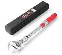 wanlvkang Adjustable Torque Wrench Open end, 5 to 30 Nm 30mm Open End Torque Wrench with Click and Changeable Head for HVAC Mini Split and Refrigeration System (Red)