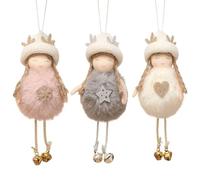 Wanlxc 3 Pieces Christmas Hanging Decoration Xmas Tree Ornaments Snow Angel Plush Ornament Pendants Xmas Decorations Tree Hanging Ornaments Christmas Crafts Elf Decorations