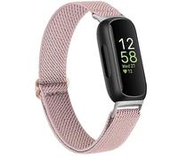 Wanme Elastic Nylon Straps Compatible with Fitbit Inspire 3 Strap for Women Men, Soft Adjustable Stretchy Sport Bands Replacement Wristband for Fitbit Inspire 3 Fitness Tracker (Rose)