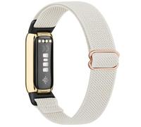 Wanme Elastic Nylon Straps Compatible with Fitbit Luxe Strap for Women Men, Soft Adjustable Stretchy Sport Bands Replacement Wristband for Fitbit Luxe Fitness Tracker Only (Starlight)