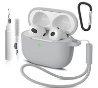 Wanme for AirPods 3 Case Cover, Soft Silicone Protective Case Compatible with Apple AirPods 3rd Generation for Women Men, Full Protection Airpod 3 Cover with Cleaner Kit, Keychain