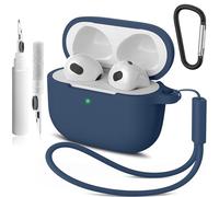 Wanme for AirPods 3 Case Cover, Soft Silicone Protective Case Compatible with Apple AirPods 3rd Generation for Women Men, Full Protection Airpod 3 Cover with Cleaner Kit, Keychain