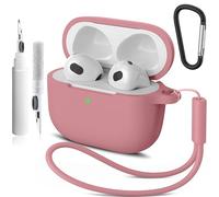 Wanme for AirPods 3 Case Cover, Soft Silicone Protective Case Compatible with Apple AirPods 3rd Generation for Women Men, Full Protection Airpod 3 Cover with Cleaner Kit, Keychain
