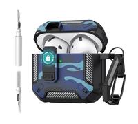 Wanme for AirPods 4 Case Cover, Shockproof Hard Shell Protective Case Compatible with Apple AirPods 4th Generation for Women Men, Full Protection Airpod 4 Cover with Cleaner Kit, Keychain