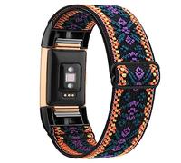 Wanme For fitbit Charge 2 straps for Women/Men,Elastic Strap Replacement for Fitbit Charge 2 strap (1 Pack), Adjustable Sport Wristbands for Fitbit Charge 2 (Bohemian Purple)