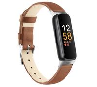 Wanme Leather Straps Compatible with Fitbit Inspire 3 Strap for Women Men, Soft Adjustable Leather Sport Bands Replacement Wristband for Fitbit Inspire 3/2/HR (Brown)