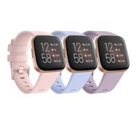 Wanme Pack 3 Straps for Fitbit Versa 2 Strap/Versa Strap for Women Men, Silicone Sport Replacement Wristband for Fitbit Versa Lite/Versa 2/ Versa (Nude Pink/Nude Blue/Violet, L)
