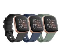 Wanme Pack 3 Straps for Fitbit Versa 2 Strap/Versa Strap for Women Men, Silicone Sport Replacement Wristband for Fitbit Versa Lite/Versa 2/ Versa (Black/Blue/Cactus, S)