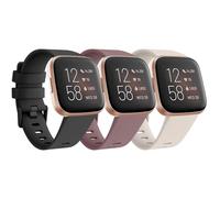 Wanme Pack 3 Straps for Fitbit Versa 2 Strap/Versa Strap for Women Men, Silicone Sport Replacement Wristband for Fitbit Versa Lite/Versa 2/ Versa (Black/Violet Smoke/Starlight, S)