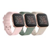 Wanme Pack 3 Straps for Fitbit Versa 2 Strap/Versa Strap for Women Men, Silicone Sport Replacement Wristband for Fitbit Versa Lite/Versa 2/ Versa (Nude Pink/MilkTea/Cactus, L)