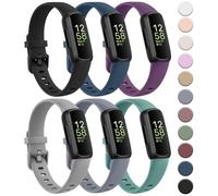 Wanme Pack of 6 Wristbands Compatible with Fitbit Inspire 3 Wristband for Men and Women, Classic Silicone Watch Straps, Sports Waterproof Replacement Strap for Fitbit Inspire 3 Watch Strap