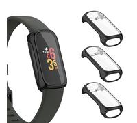 Wanme Screen Protector Case for Fitbit inspire 3, Soft TPU Bumper Protective Case All-Around Shockproof Thin Protective Case Cover Shell with Screen Protector for Fitbit inspire 3 (Black/Black/Black)