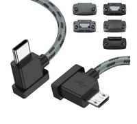 Wanme USB C to Micro USB OTG Cable 30cm, Short 0.3m Braided Right Angle USB-C to Micro USB Charging Cable Support Charge & Data Transfer (30cm)