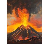 WANMIU DIY Paint by Numbers Flame Volcanic Eruption with Paint Brushes and Acrylic Painting Kit 16x20 Inch for Kids and Adults Beginner Gifts