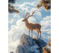 WANMIU Paint by Numbers Deer Standing on The Hillside Paint by Numbers Kits for Adults Kids Beginners 40 x 50 cm Adults with Paintbrushes DIY Painting for Home Decoration Without Frame