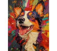 WANMIU Paint by Numbers for Adults and Beginner Colored Border Collie(2) Kits On Canvas Without Frame DIY Color Oil Painting Acrylic Paints,Home Wall Decor 40X50CM